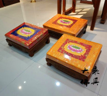 Lotus side worship stool Buddha mat solid wood nanmu kneel worship Bodhisattva cushion Buddha Temple cushion kowtow cushion Buddhist supplies