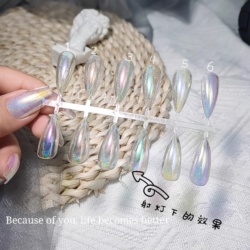 Nail Art Japanese Imported Neon Powder Neon Iridescent Mermaid Shell Fairy Laser Aurora Powder Chameleon Powder Internet Celebrity