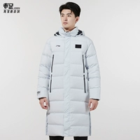 Li Ning, длинная бархатная удерживающая тепло спортивная утепленная куртка, пуховик для отдыха, утиный пух