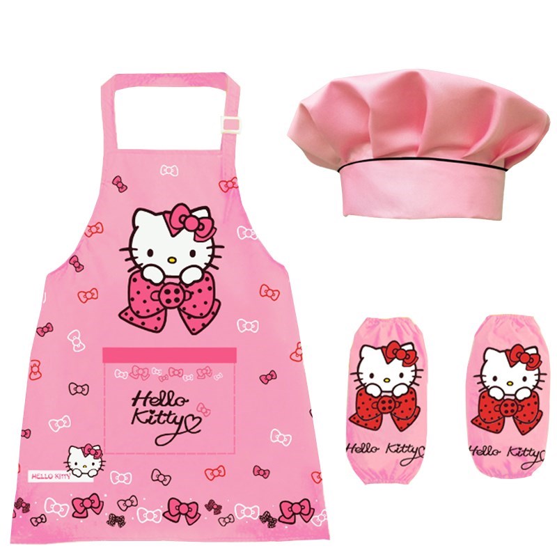 Apron painting set Baking kindergarten Korean version of the child Children's catering Children's hat hanging neck painting print chef