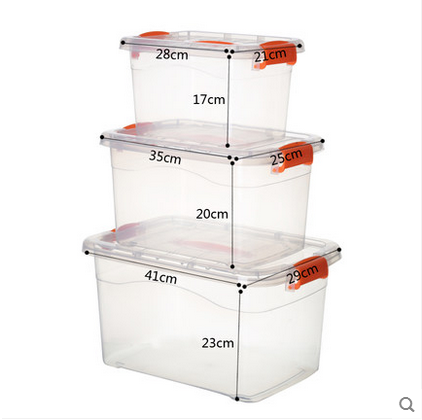 Thickened finishing box transparent containing box plastic box with covered large number of small lifting containing box grade