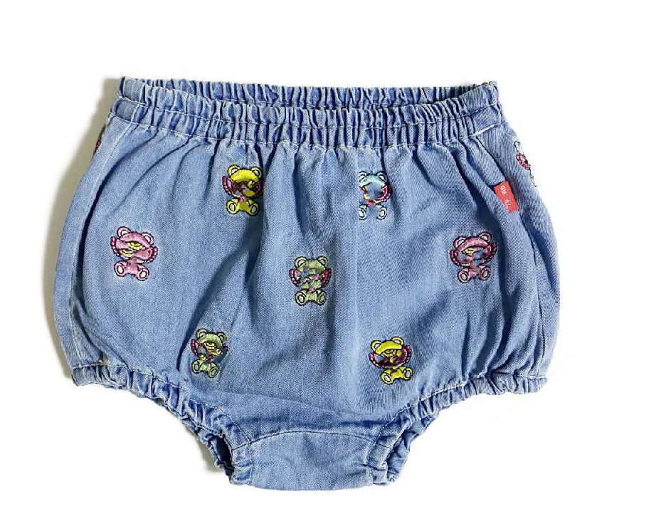 Custom black super pacifier new teddy embroidery full print denim frog pants big butt pants children