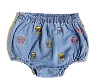 Custom black super pacifier new teddy embroidered full print denim field chicken pants big ass pants for children