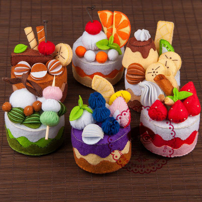 Material Pack Suit Unwoven Cloth Free Cut Diy Handmade Child Sweet Kindergarten Homework Cake Emulation