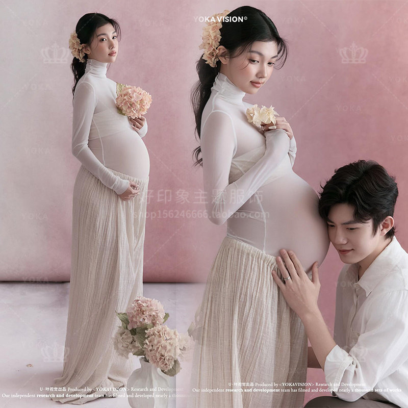 Pregnant Women's Photo Shoot Clothing, New French-Style Gentle Outfit for Pregnant Moms, Belly Photo Photography Clothes for Home Shoots Pregnant Women's Photo Shoot Clothing, New French-Style Gentle Outfit for Pregnant Moms, Belly Photo Photography Clothes for Home Shoots