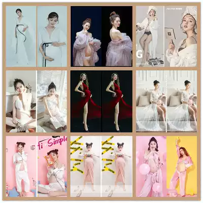 Pregnant women take pictures, photography clothing, beautiful new photo studio, large size, sexy polka dot bubble sleeves, 200 kg photo clothing
