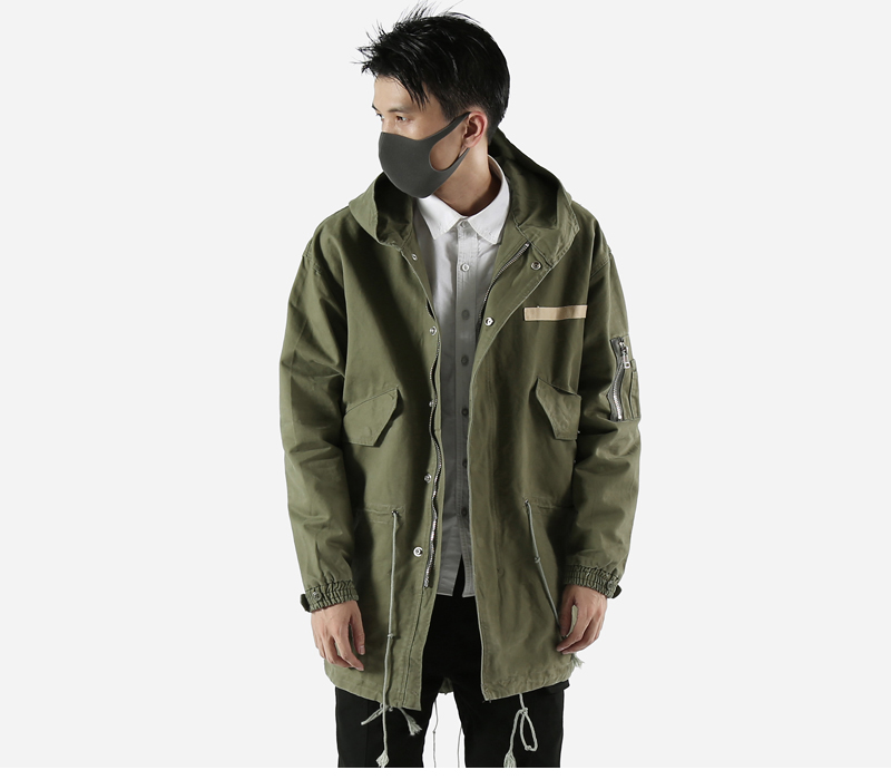 Tide thương hiệu Harajuku Nhật Bản retro nam gió hoang dã M51 dụng cụ Yu Wenle áo gió dài nam áo gió điều hoà