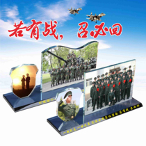 Veterans souvenir crystal photo custom photo frame troops Comrades Party group photo to send veteran gifts