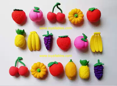 Cartoon fruit eraser a variety of random suitable for 32mm45mm twisted egg toys one yuan coin coin toy machine