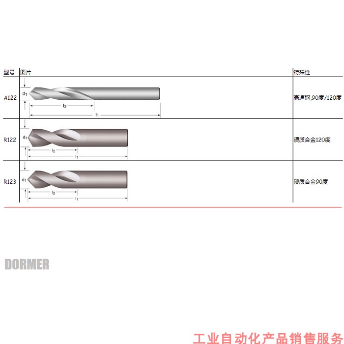DORMER centering drill A122 R123 6011 carbide high-speed network 90 degrees 120 degrees original DORMA