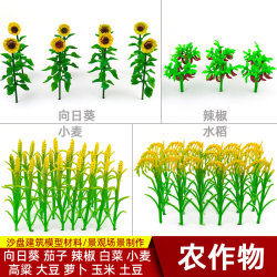 Miniature Model Simulation of Sunflowers, Peppers, Cabbage, Miniature Simulated Crop Scene, Agricultural Crops, Corn
