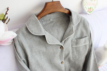  Sister Lius Japanese pure cotton double gauze womens pajamas spring and summer cotton long-sleeved home service suit