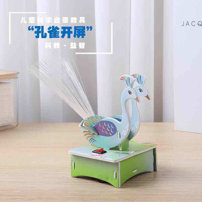 七彩闪光孔雀灯趣味拼装实验小学生儿童科教模型DIY科技小制作玩