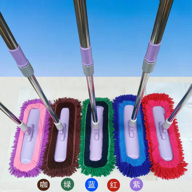 Chenille Flat Mop for Household Cleaning, Oil-Absorbing and Water-Absorbing, New Model, One-Sweep Clean, Large Mop, Dual-Use for Wet and Dry Floor Cleaning