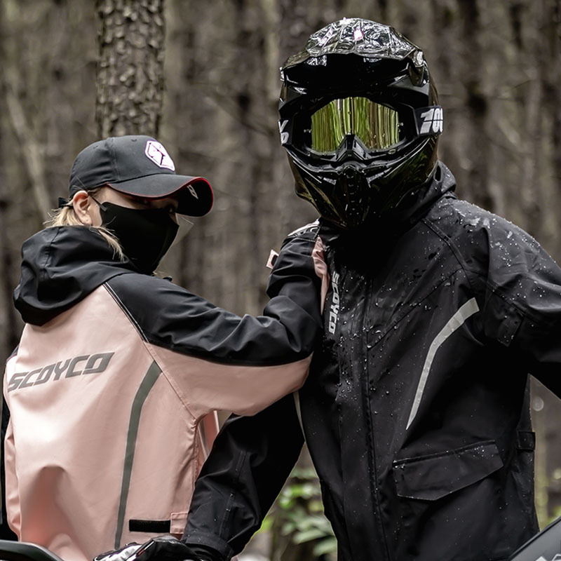 Saiyu Motorcycle-Specific Riding Raincoat Split-Type Rain Pants Set for Men and Women, Full-Body Waterproof Shoe Covers, Storm-Proof