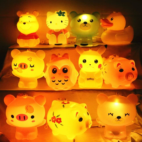 Мультяшный портативный фонарь с музыкой, пластиковая игрушка для детского сада в форме цветка, креативный подарок