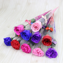 Mothers Day Single Soap Rose Carnation Simulation Soap Bouquet Valentines Day Activity Small Gifts