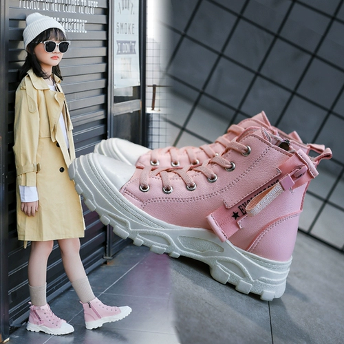 Martens, демисезонные ботинки для мальчиков, флисовые зимние короткие сапоги, 2024 года, в западном стиле