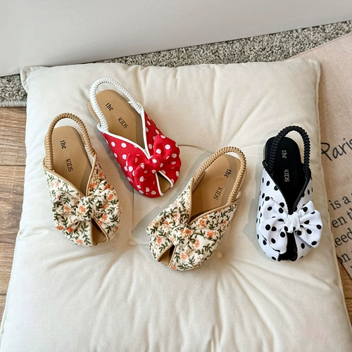 Летние сандалии, детская сумка, тапочки, туфли для принцессы, детская пляжная обувь, слайдеры, цветочный принт