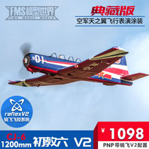  fms1200mm Beginner training six V2CJ-6 Ruifei V2 air Force image real training machine remote control electric fixed-wing aircraft