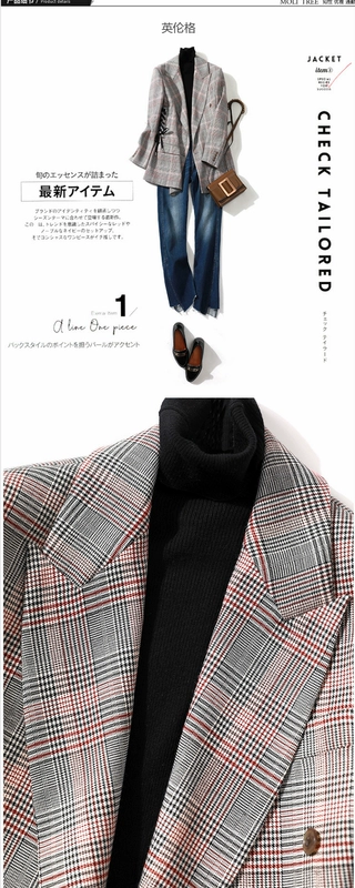 WXZ01040 hoa nhài retro thanh lịch kẻ ca rô phong cách Anh