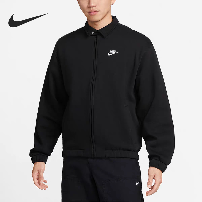 Nike Club Harringto Nike Harrington Men's Stand-Up Collar Fleece-Lined Zipper Jacket Dx0540-010 Nike Club Harringto Nike Harrington Men's Stand-Up Collar Fleece-Lined Zipper Jacket Dx0540-010