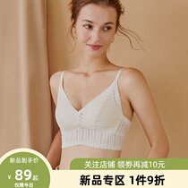 Venus blessing thin section rimless underwear Womens summer small chest triangle cup French lace bra cover bra
