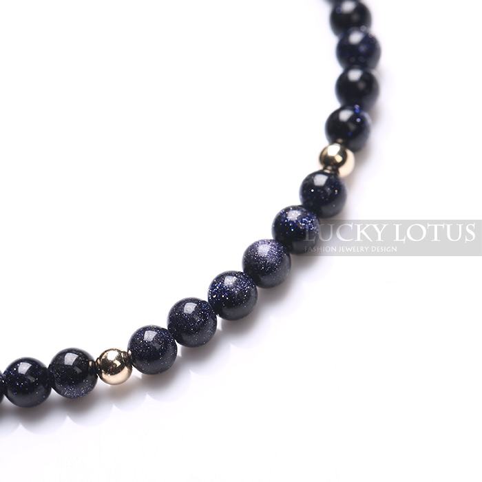 Vòng đeo tay Luckylotus Blue Sandstone Amethyst Sand Gold Pearl Transfer Nam và nữ Cặp đôi Phụ kiện Vòng tay pha lê vòng tay cao su