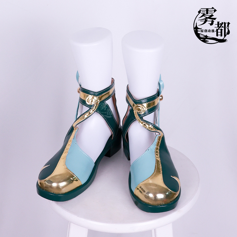 Mudu Animation Honor of Kings Xiao Qiao Green Snake Shoes Game Cosplay Boots Props Wig Cos Costume Full Set