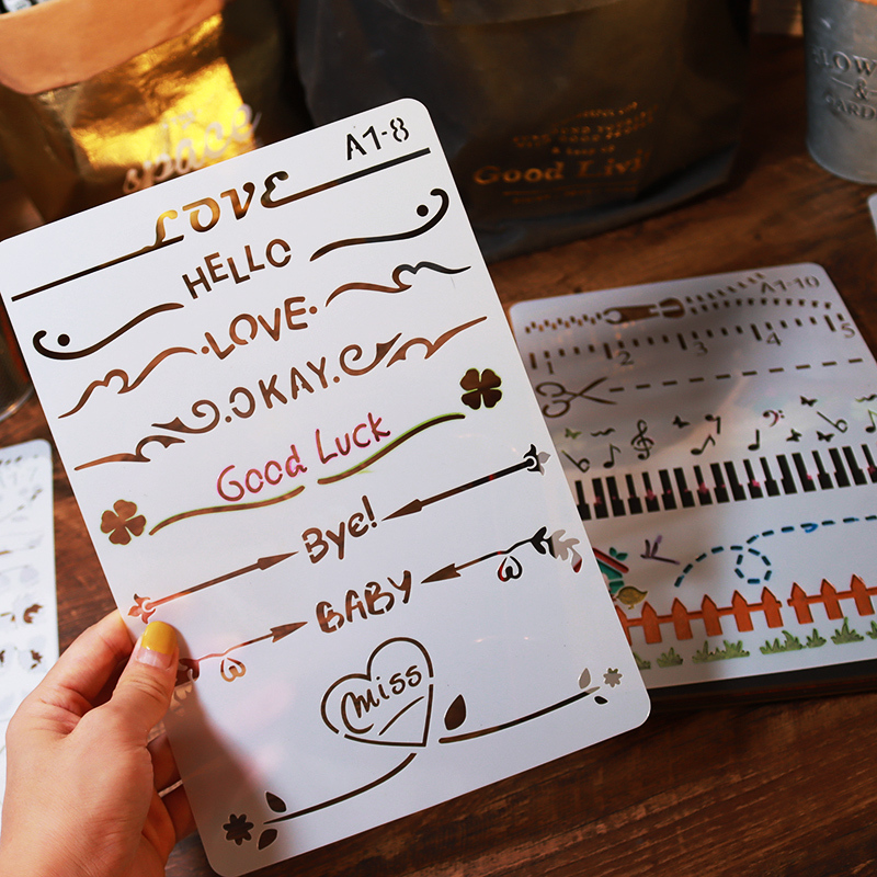 Handwritten Newspaper Border Divider Hollow Template Ruler Journal Decoration Spacer Line Children's Photo Album DIY Material
