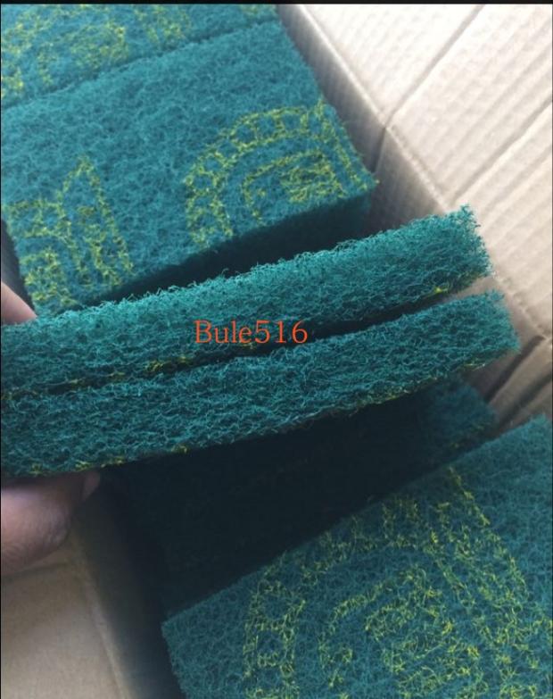Industrial Scouring Pad 8698 Nylon Sheet Stainless Steel Wire Drawing 9*13 Green 100 Pieces/Box Household Cleaning Sponge
