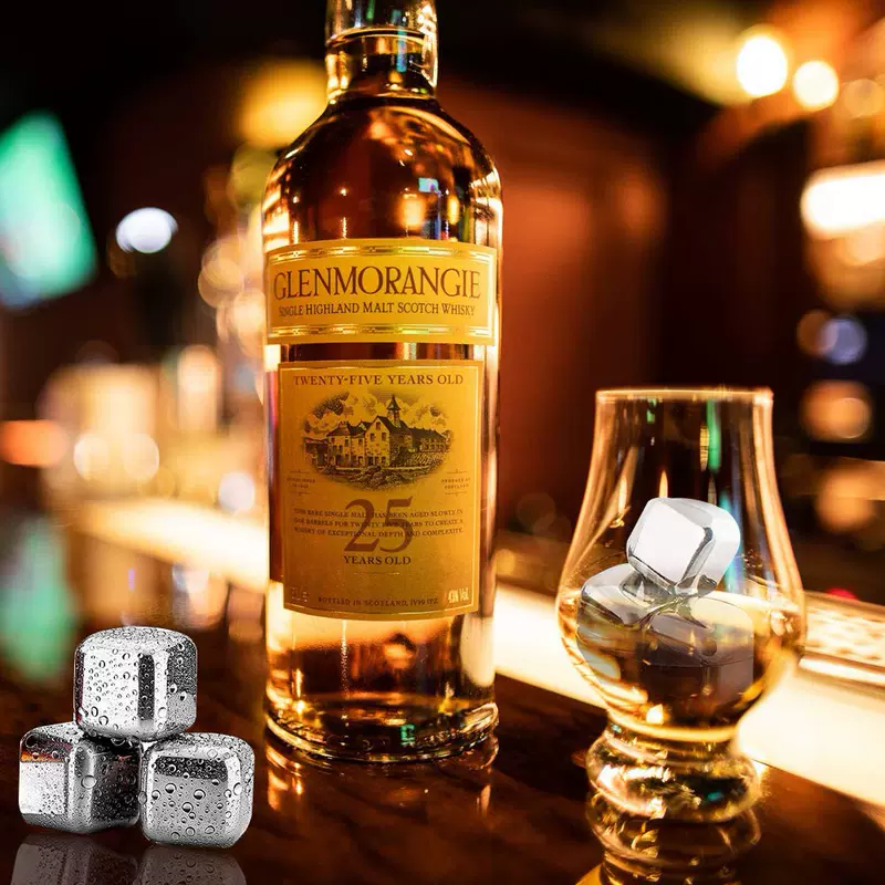 iiimy Bộ rượu whisky kim loại Iced British 304 Inox Frozen Ice Ice Cube Light Bộ quà tặng sang trọng - Rượu vang