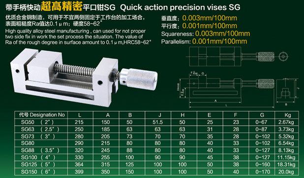 Ultra-high-precision vise Taiwan fine exhibition eagle brand same grinder batch flat clamp GIN-VSD2030