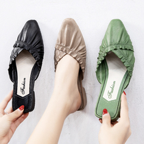 Net red fashion 100 hitch cool slippers women summer outwear Baotou coarse heel anti-slip soft bottom half towed Korean version seaside beach