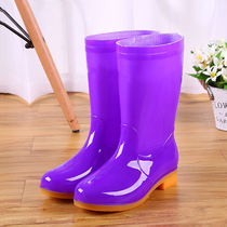 High tube non-slip waterproof shoes jelly rain boots water boots rubber shoes overshoes women adult fashion long tube summer