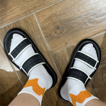 Thick Bottom Mesh Red Sandals Women Summer Fashion Outer Wears students Han version of thick heel lined with flat bottom anti-slip 100 lap