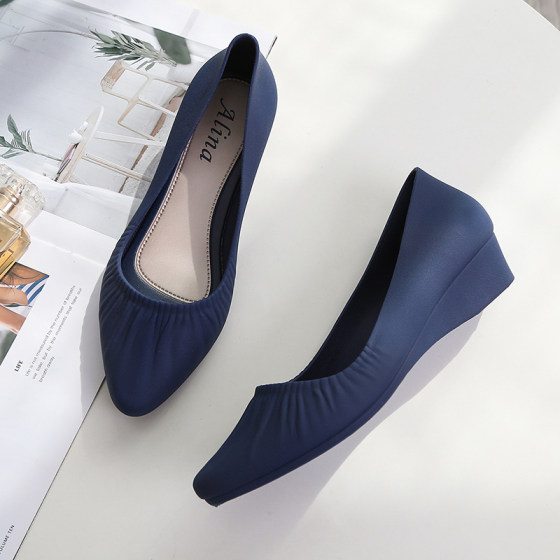 新款时尚凉鞋女夏网红浅口包头ins外穿坡跟单鞋休闲防滑沙滩尖头