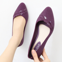 Baotou jelly comfortable fashion casual pointed shallow mouth middle heel thick heel plastic sandals female summer wild non-slip soft bottom