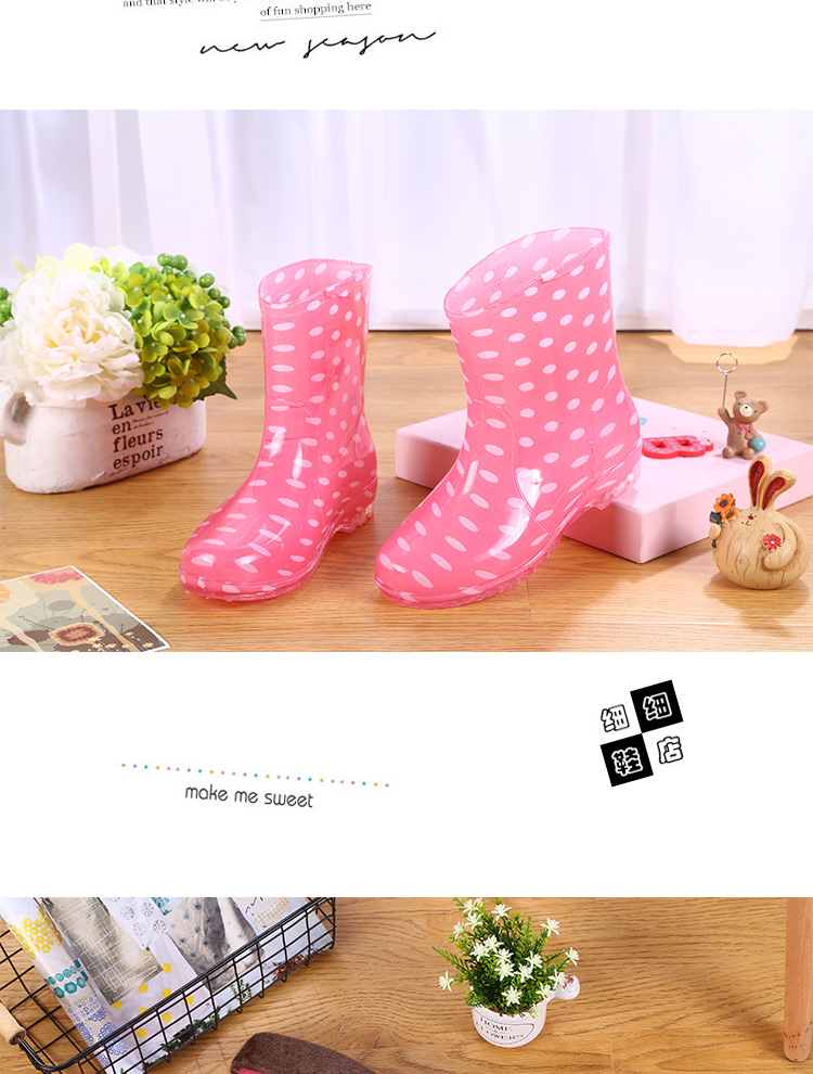 Mưa khởi động giày không thấm nước mưa khởi động cao su giày boots giày boots nữ dành cho người lớn ống ngắn thời trang Hàn Quốc dễ thương bếp trượt mùa hè