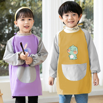 Childrens long sleeve painting coat waterproof and anti-dirty air apron boy girl kindergarten art apron autumn and winter