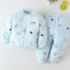Bộ đồ lót nhiệt cho bé 0 quần cotton dày mùa thu 1 nam và nữ Đồ ngủ cho bé khóa vai mùa thu đông - Quần áo lót bộ đồ ngủ trẻ em