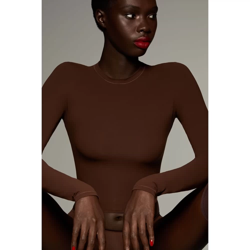 Эластичный цветной лонгслив, США, круглый воротник