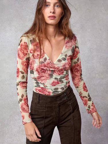 Руже французский закупку Фирменный цветочный принт высокий