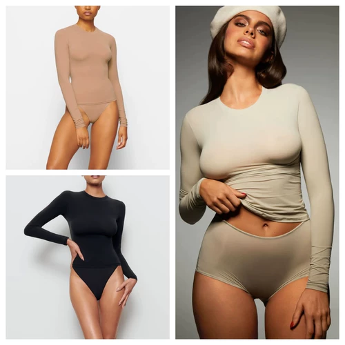 Эластичный цветной лонгслив, США, круглый воротник