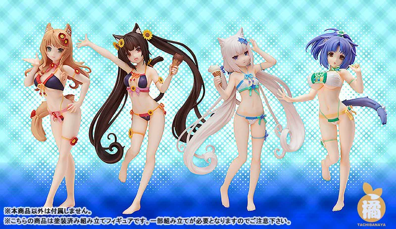 Фигурка (Orange Club) NEKOPARA Cinnamon swimsuit ver, раскрашенная аниме-модель, ~14,5 см