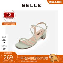 BELLE Belle Fairy Wind with Sandals Women 2020 Summer New Coarse Sandals 3L8A1BL0