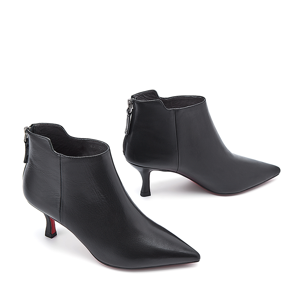 belle's winter department store cow leather pointed thin heel elegant women's ankle boots ba547dd8
