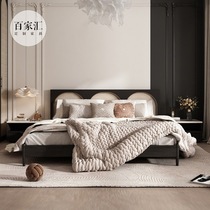 Designer furniture model room villa B&B club hotel bedroom rattan art modern log wabi-sabi style double bed