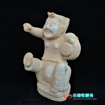 Antique Han Dynasty pottery Drumming rap figurines Terracotta Chinese crafts Hotel hotel Teahouse decoration ornaments
