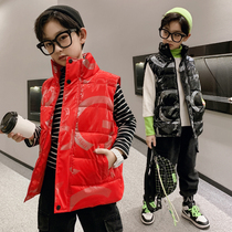 Boys red cotton vest wear autumn and winter clothes for children Primary School students vest bright face boys thick horse clip